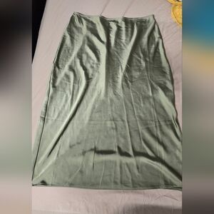 Old Navy Satin Midi Skirt in Light Green